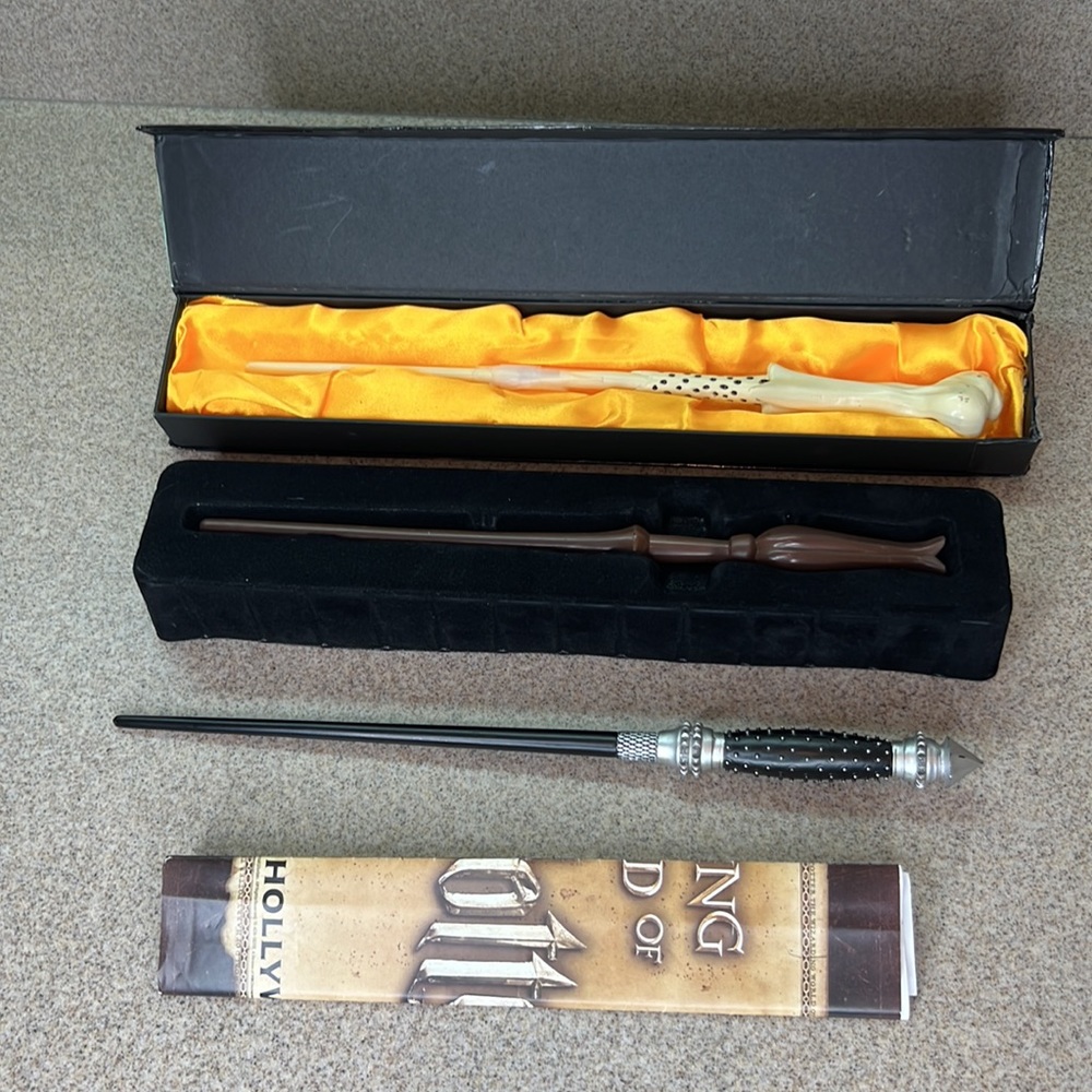 Lot of three  Harry Potter Wands Luna Lovegood Deathly Hallows Narcissa Malfoy